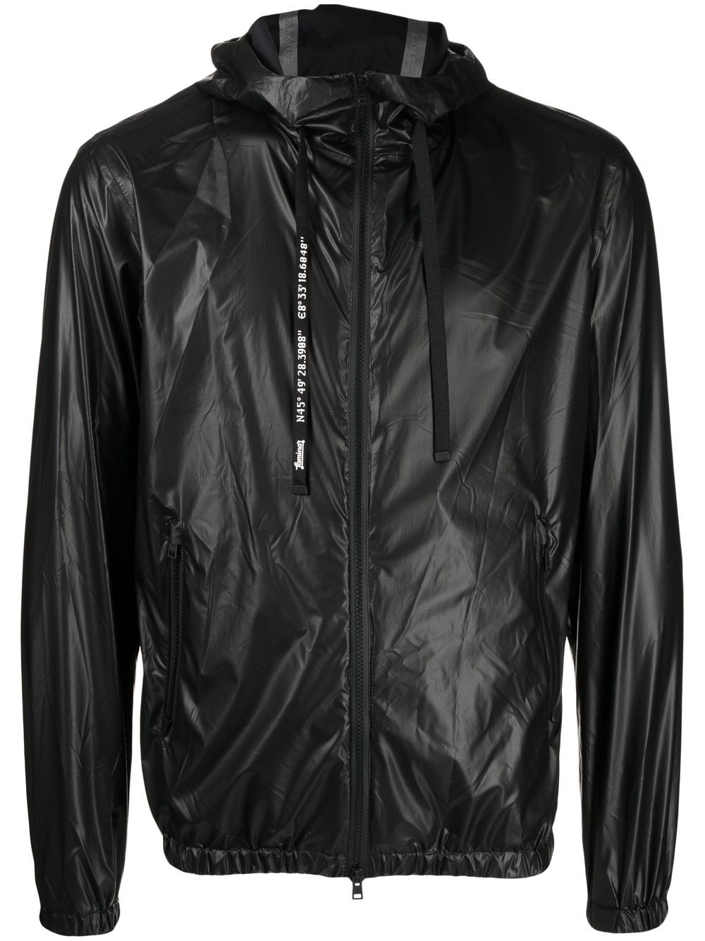 Zip-fastening hooded jacket - Black