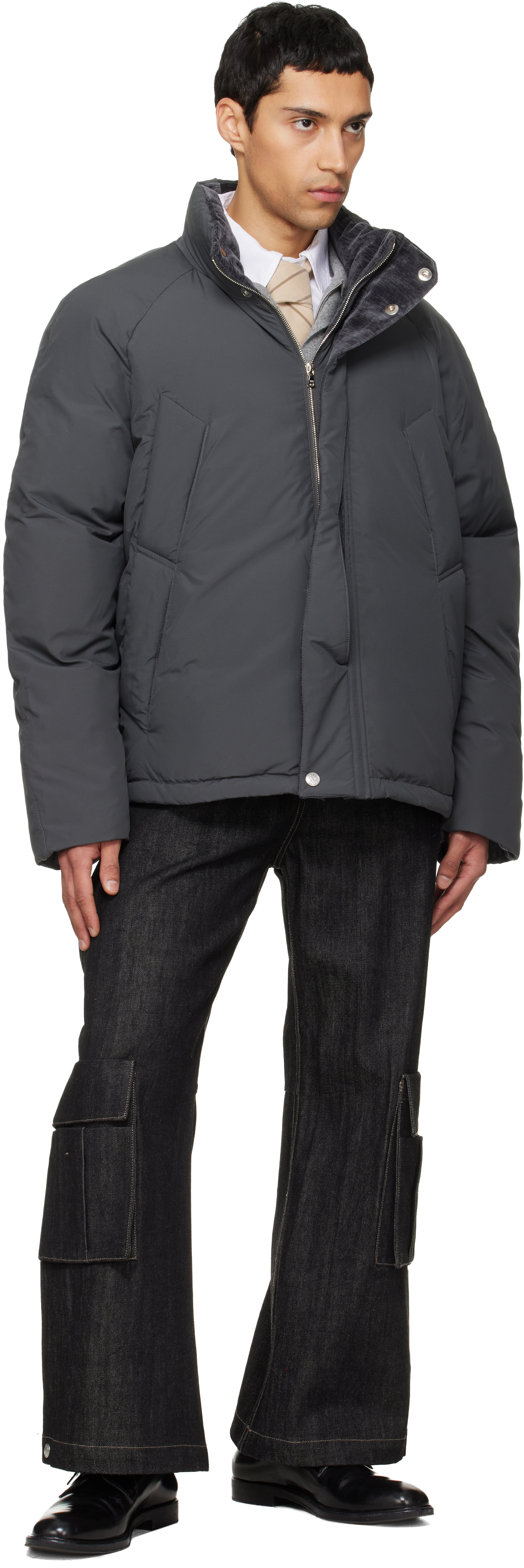 Gray 8 Pocket Down Jacket