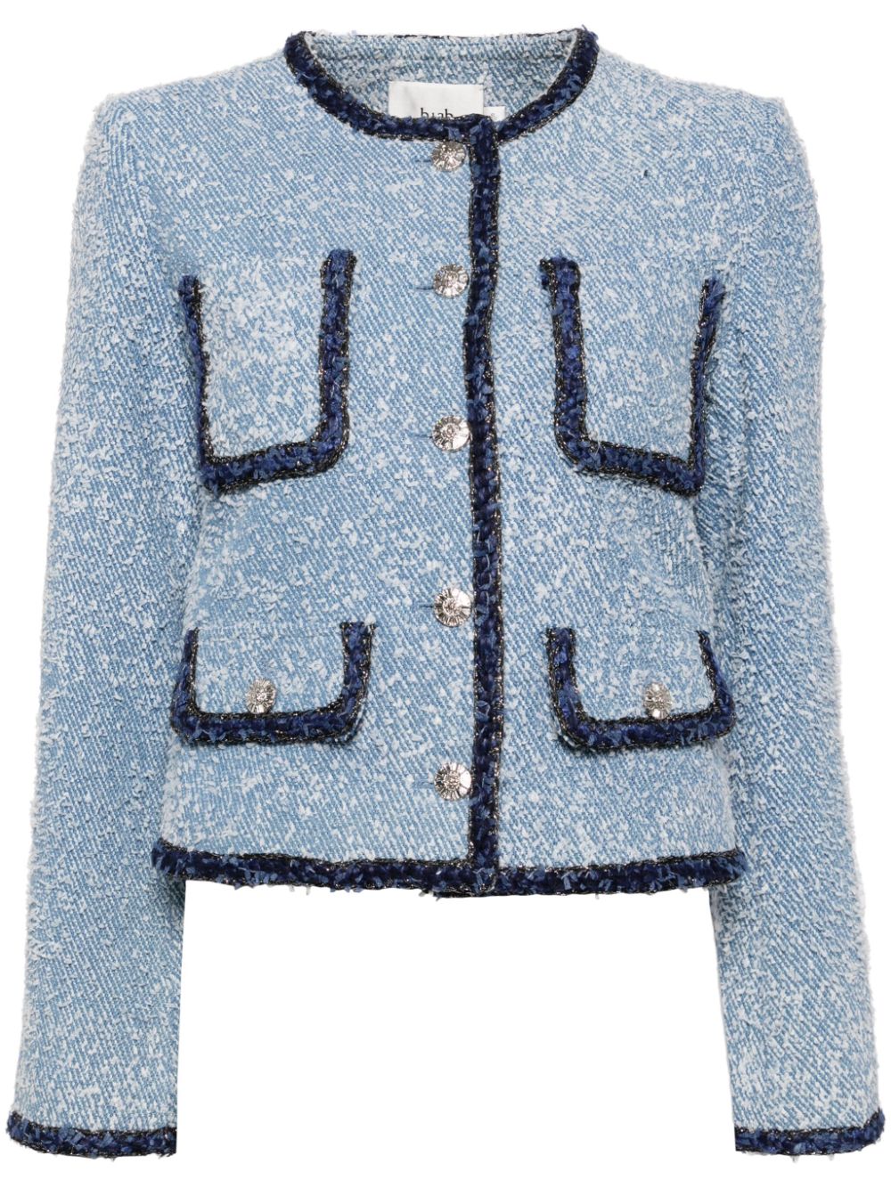 Contrasting-trim jacket - Blue