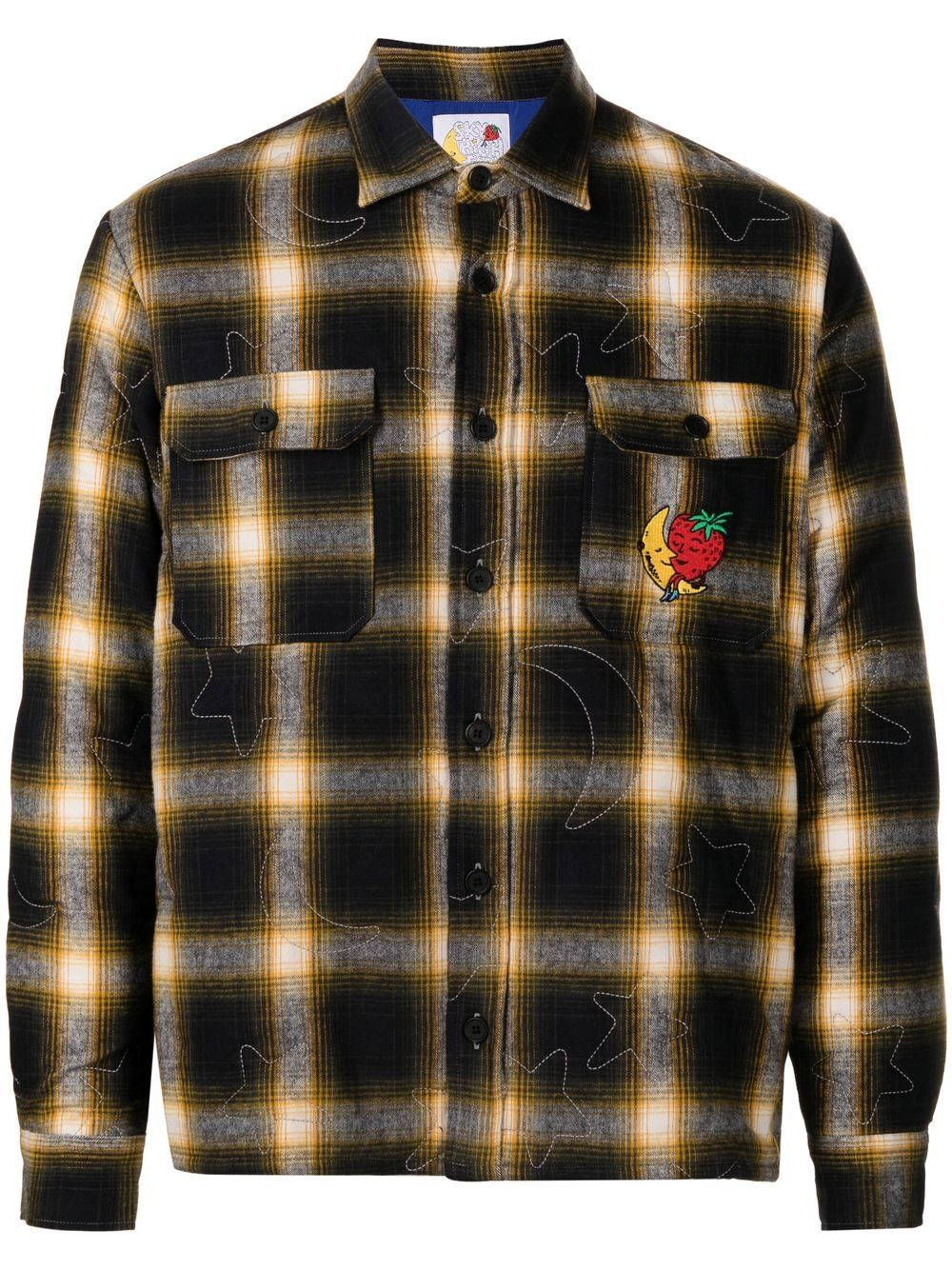 Quilted flannel shirt - Black