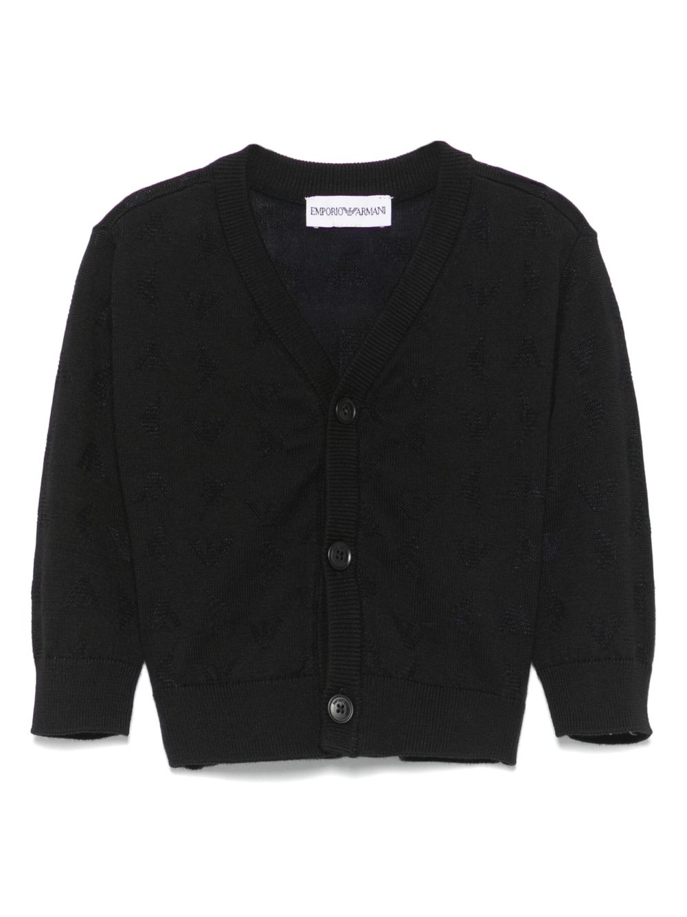 Logo-jacquard cardigan - Blue