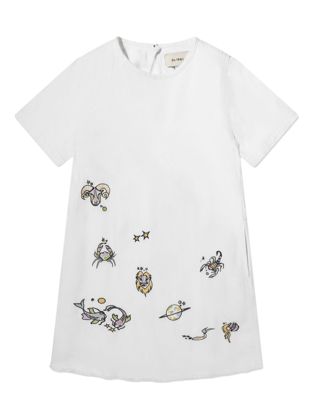 Kiki Star Signs-embroidered dress - White