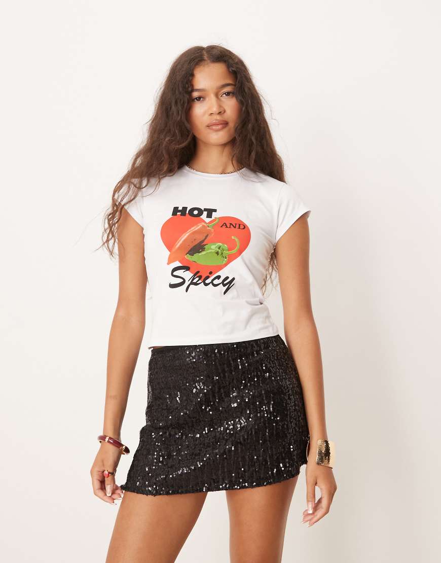 Sequin mini skort in black