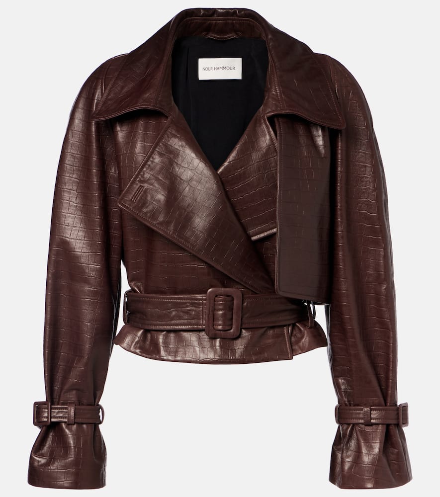 Hatti croc-effect leather jacket