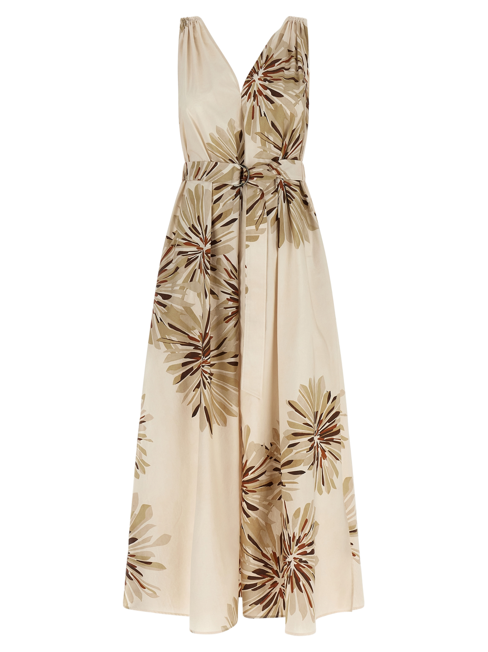 Bloom Print Cotton Dress — Beige