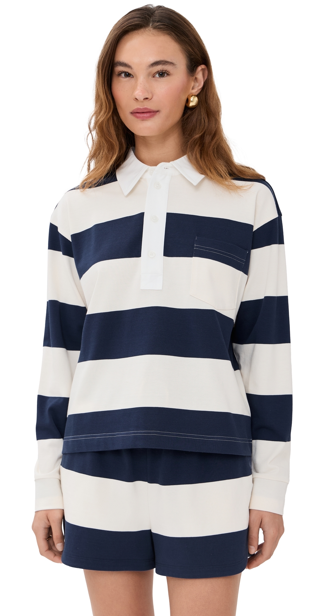 Hayley Polo Shirt Navy/Ivory