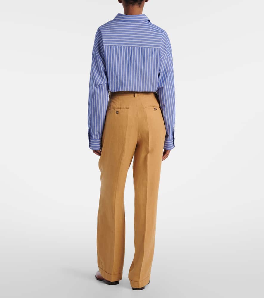 Linen wide-leg pants