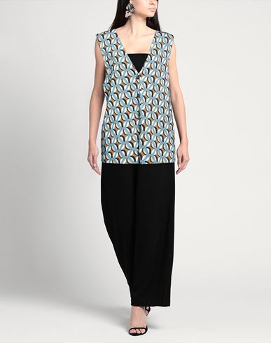 Woman Tailored Vest Khaki Size 10 Viscose, Elastane