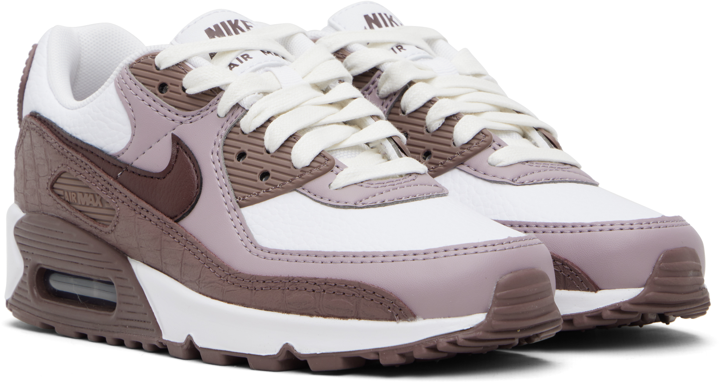 Burgundy & White Air Max 90 Sneakers