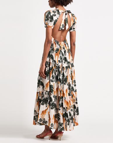 Woman Maxi dress Dark green Size L Cotton