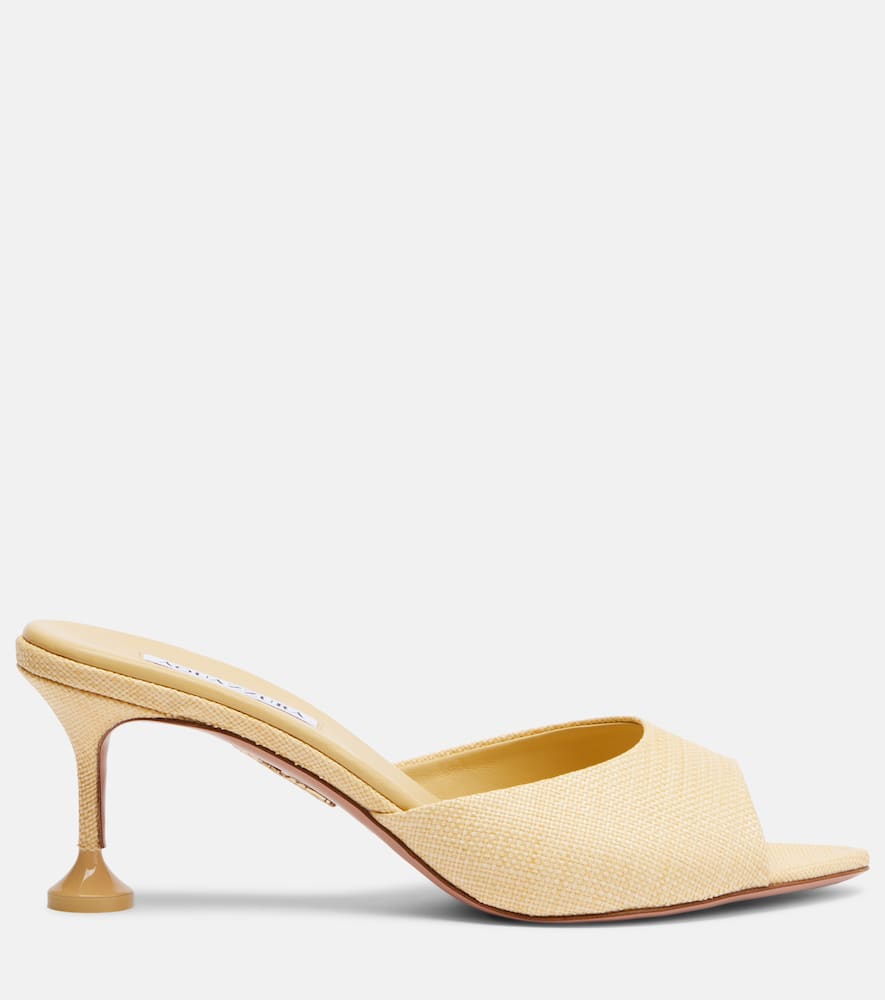 Bisous woven raffia mules