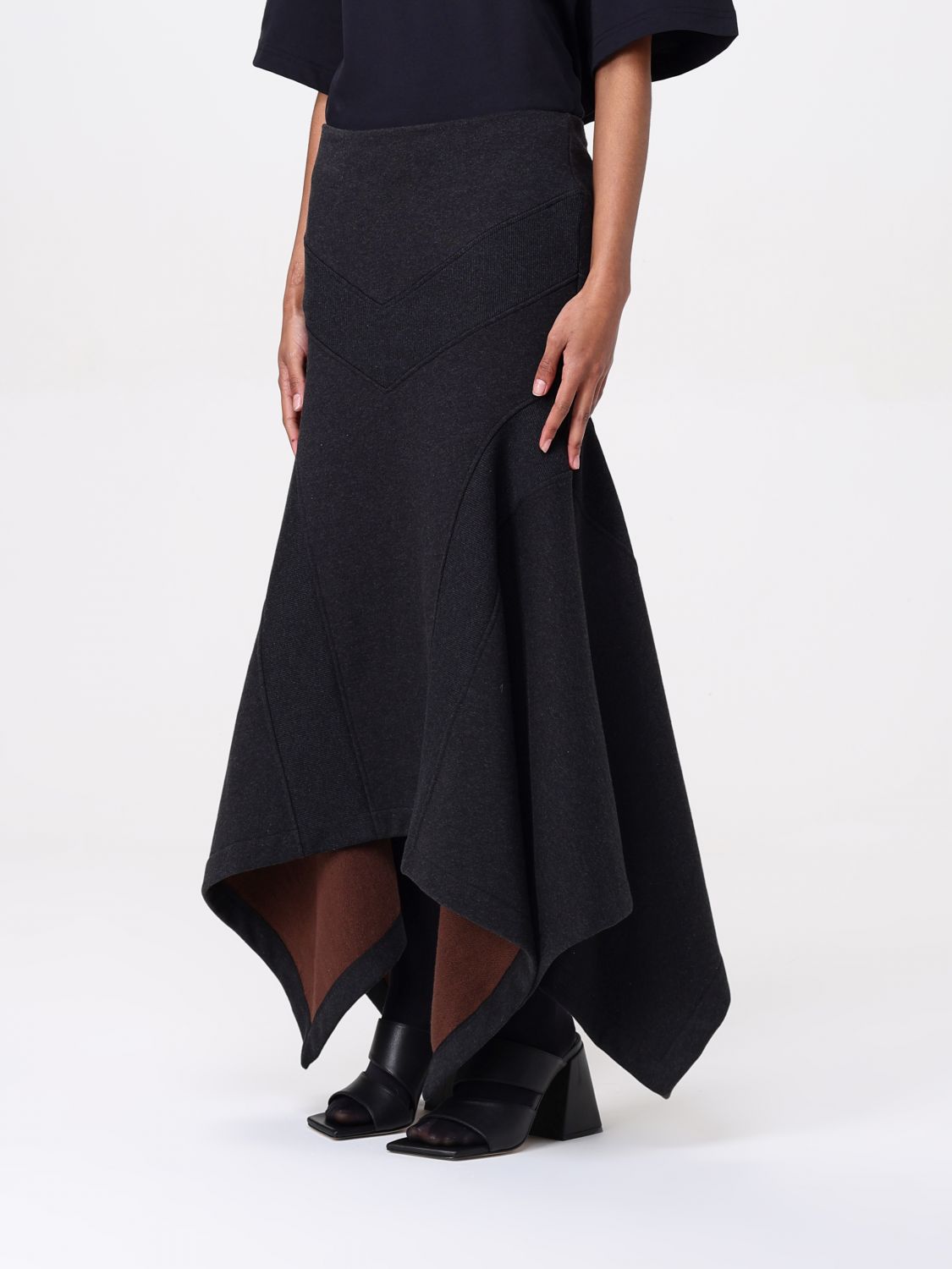 Panelled midi skirt - Black