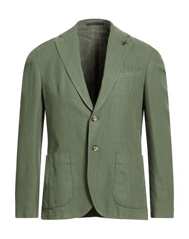 Man Blazer Military green Size 44 Cotton, Linen