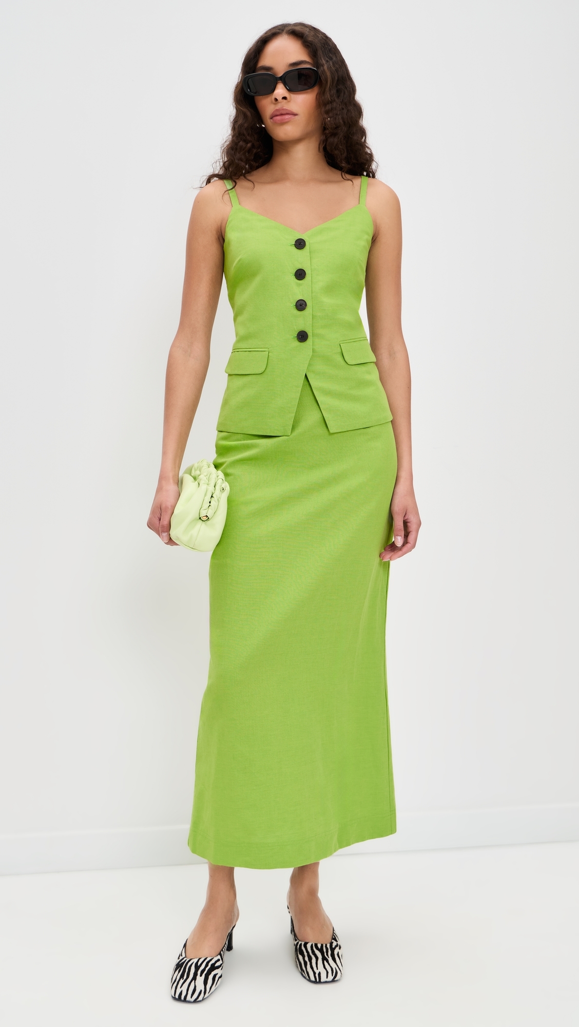 Linen Waistcoat Top Apple
