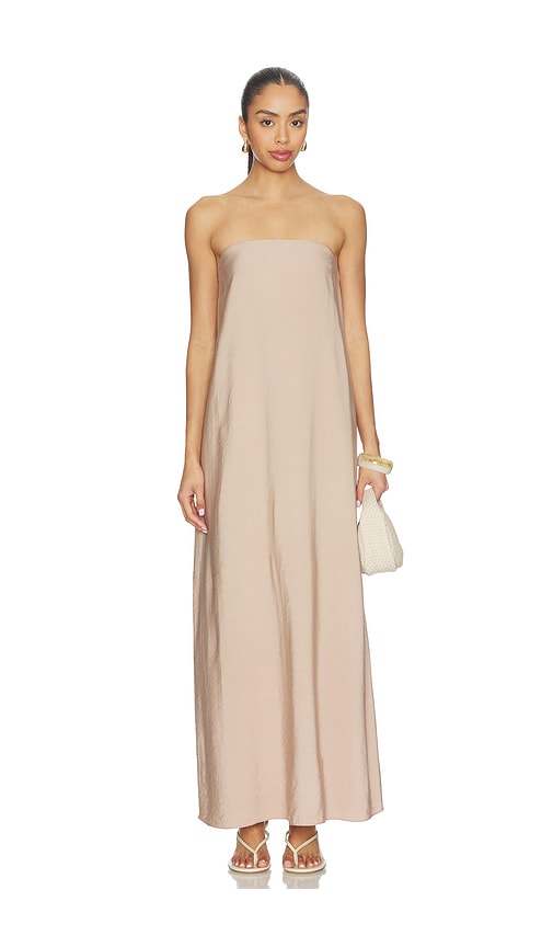 Sablyn maxidress sin tirantes arden en color beige S también en XS