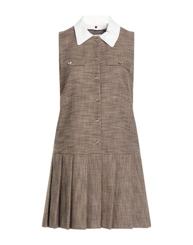Woman Mini dress Brown Size 8 Viscose, Polyester, Elastane