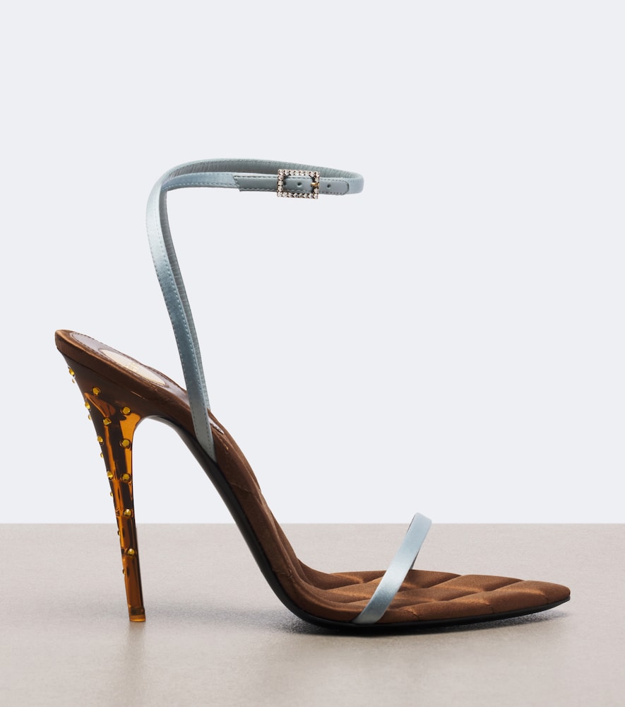 Ivresse embellished quilted satin sandals