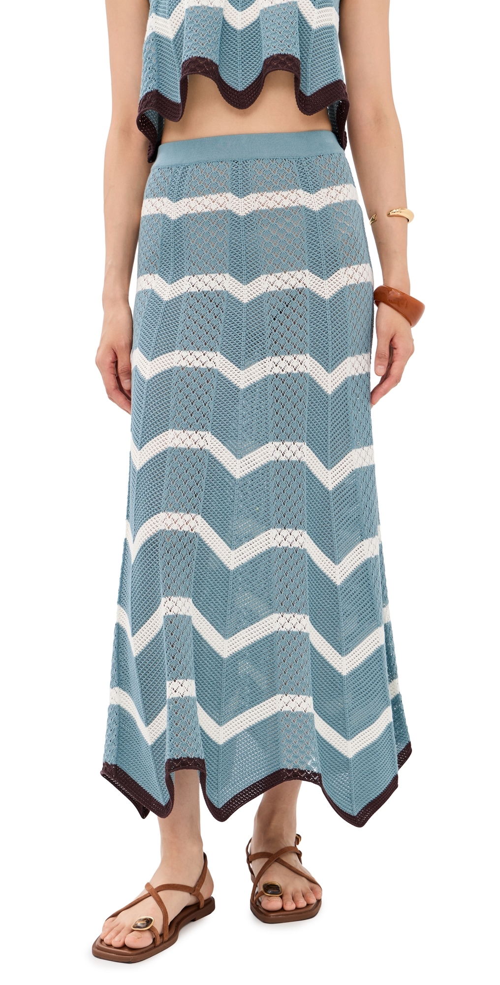 Chevron Skirt Multicolor Black/Blue/Ecru