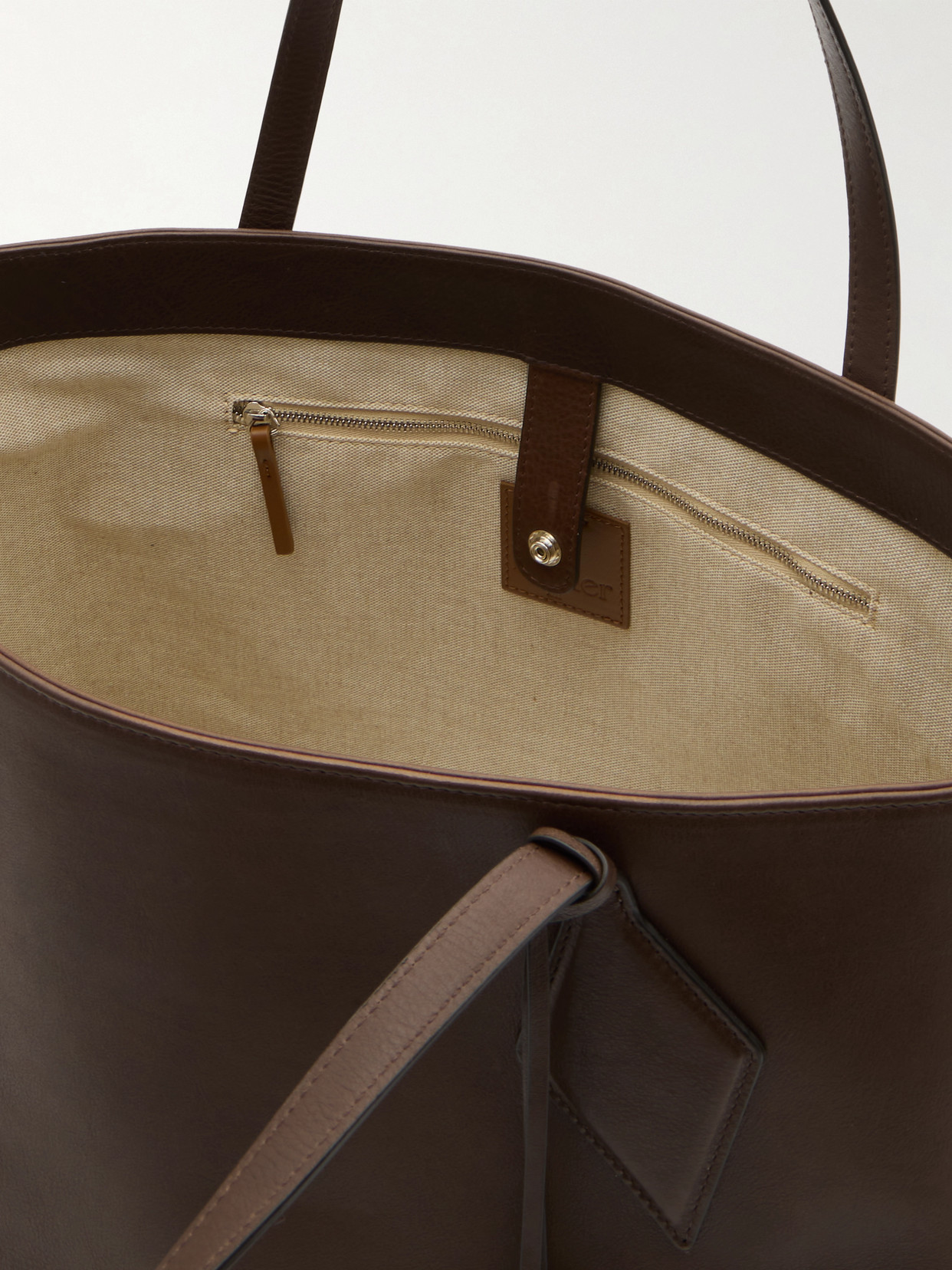 Sprout Large Leather Tote - Brown