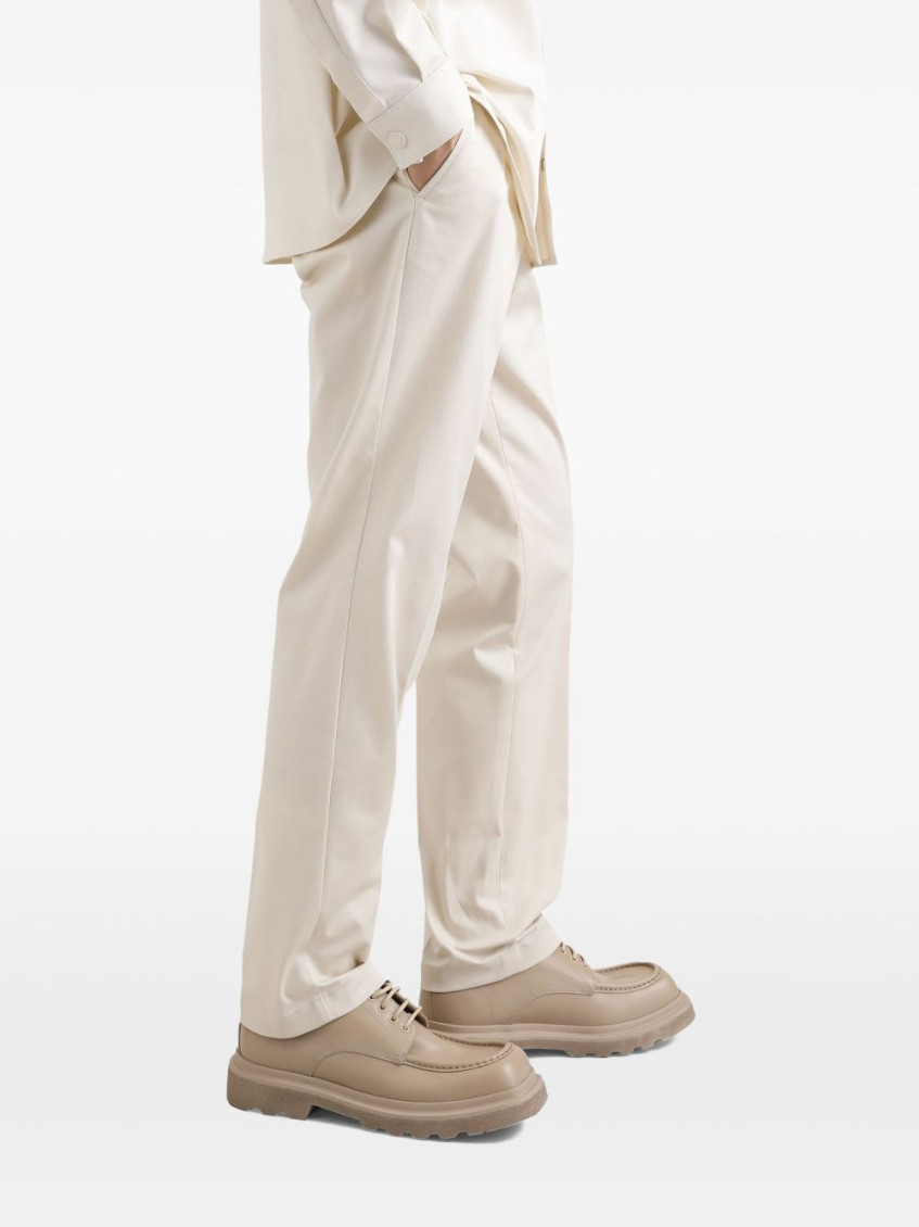 Beige Narrow Fit Pants