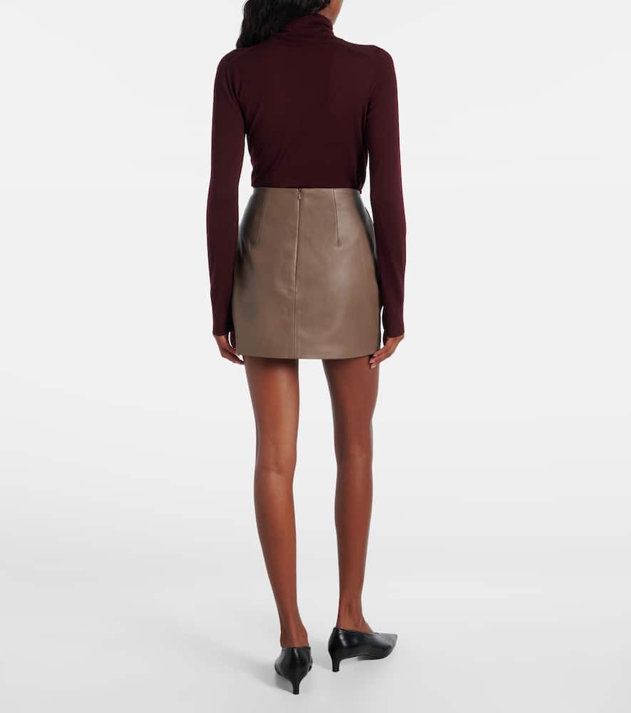 Liss pleated leather miniskirt