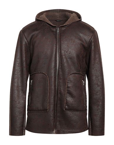 Man Jacket Dark brown Size 36 Polyester
