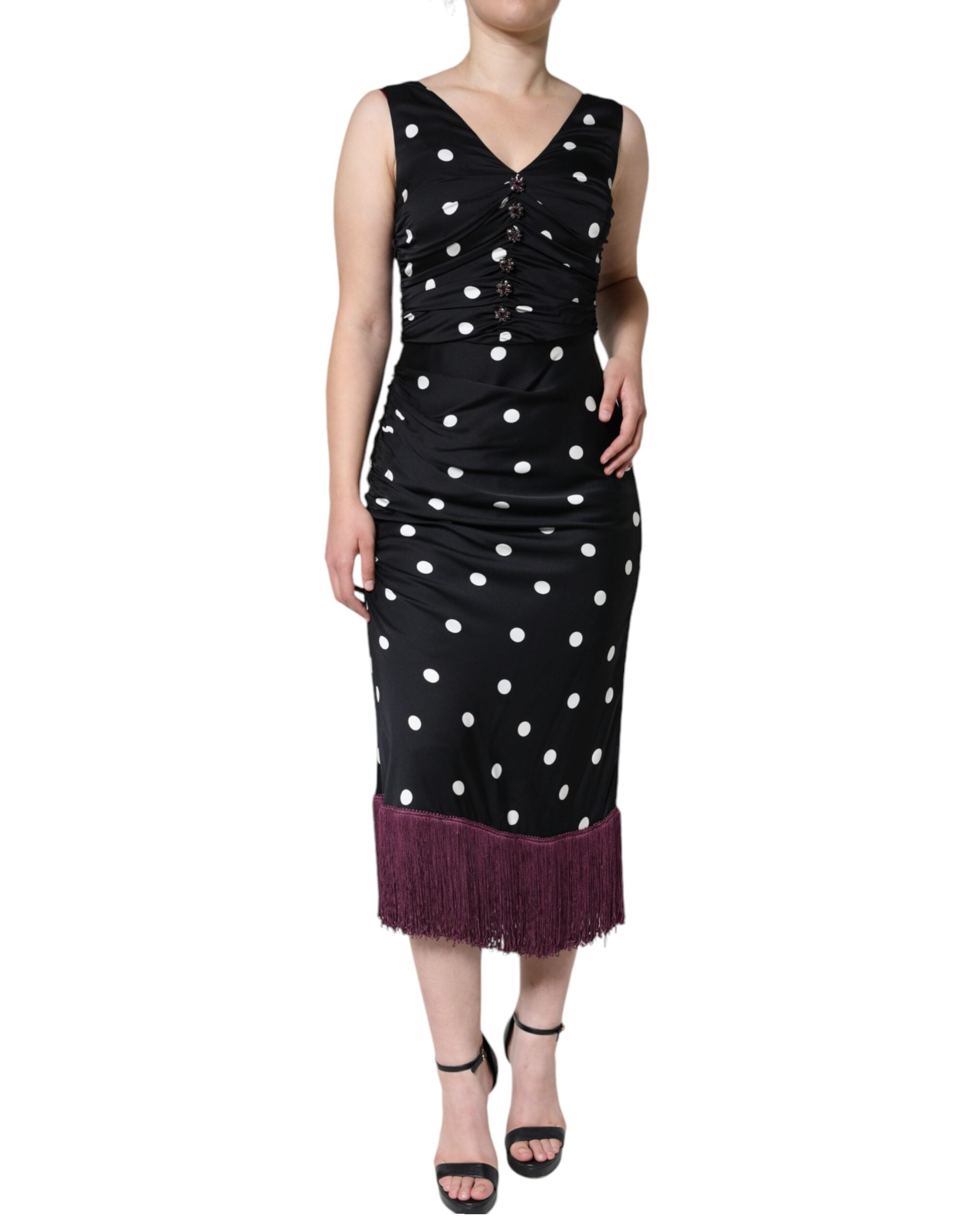 Silk Polka Dot Dress — Black