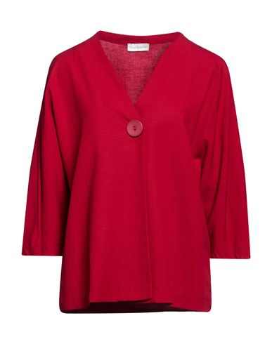 Woman Jacket Red Size 8 Viscose, Linen