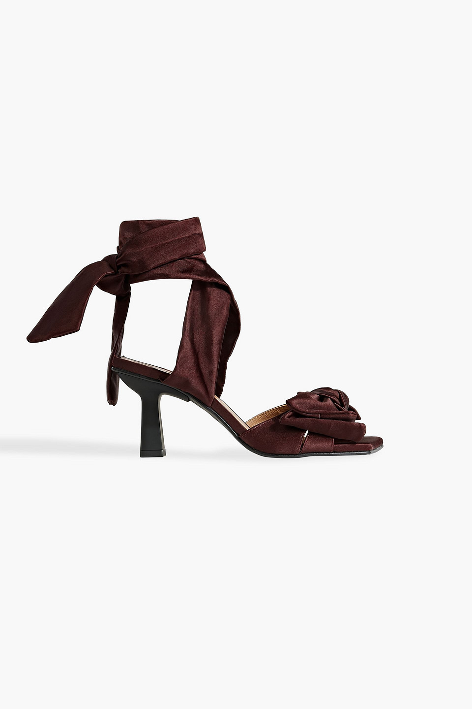 Bow-embellished satin-twill sandals