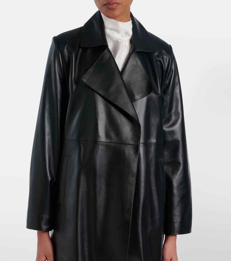 Kerri leather wrap coat