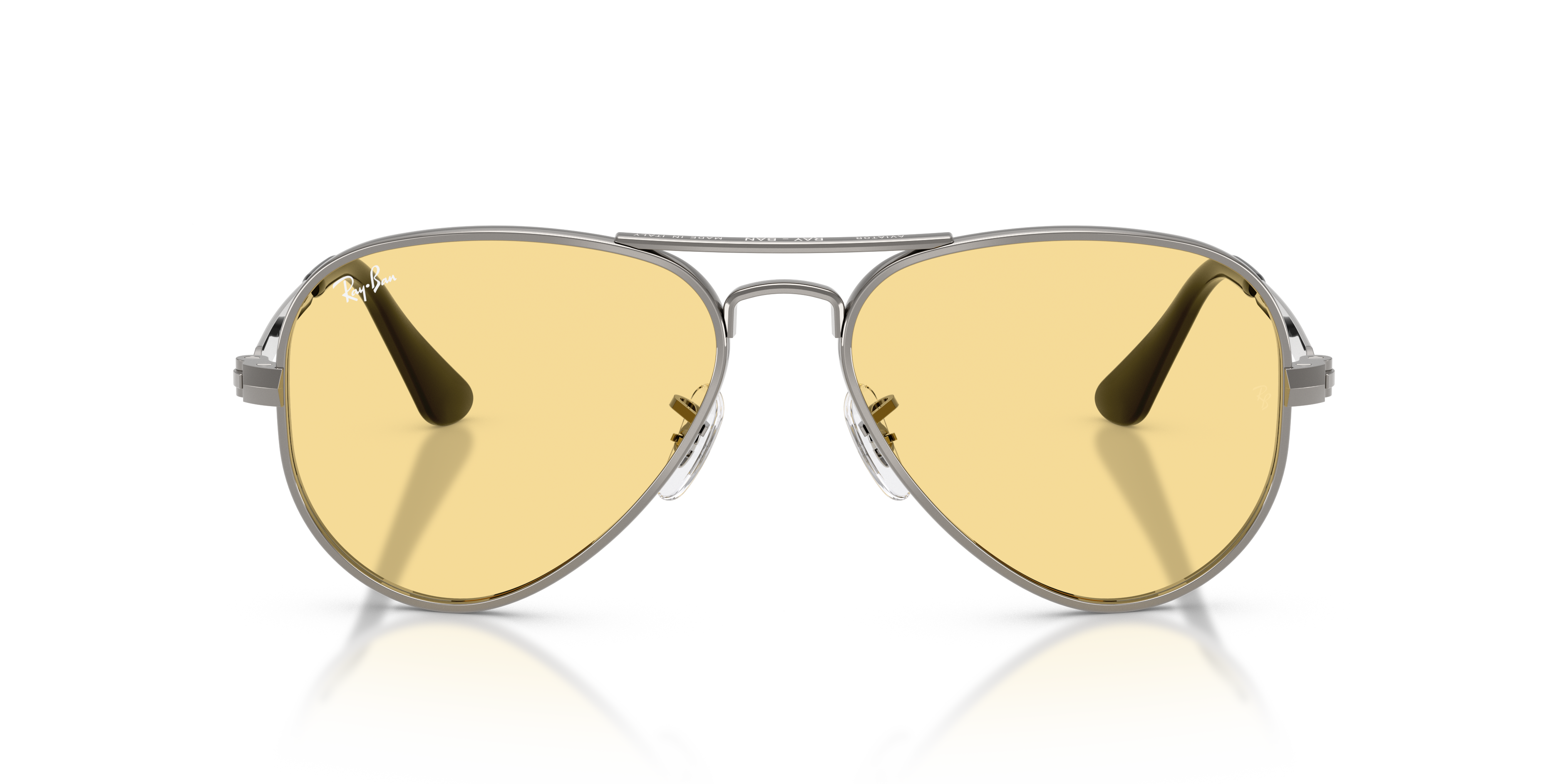 Ray - Ban Unisex Ray - Ban RB3925 AVIATOR MAX 004/R6 Sunglasses Metal Grey Yellow Pilot Norma