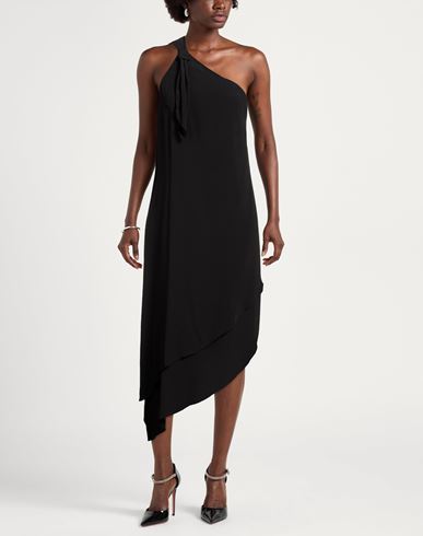Woman Midi dress Black Size 6 Acetate, Silk