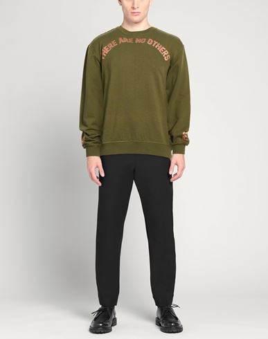 Man Sweatshirt Military green Size L Organic cotton