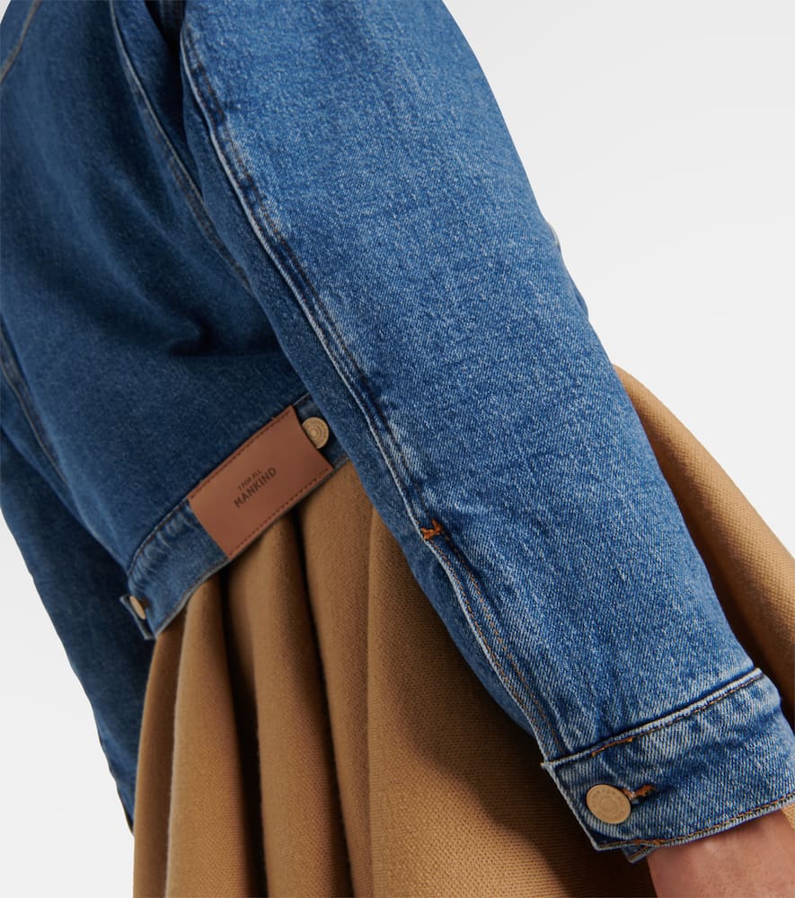 Teddy-trimmed denim jacket
