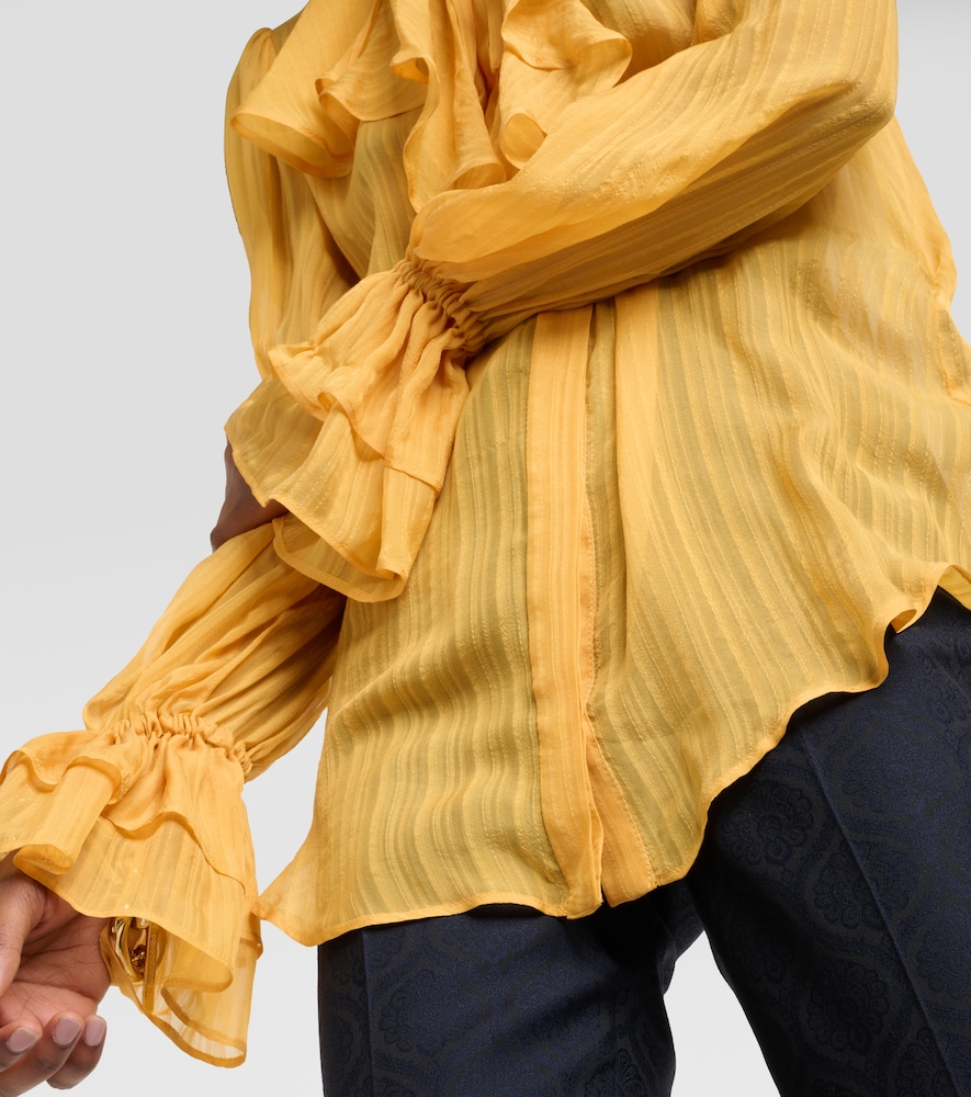Ruffled silk blouse