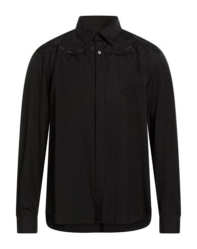 Man Shirt Black Size 4 Cotton, Rayon