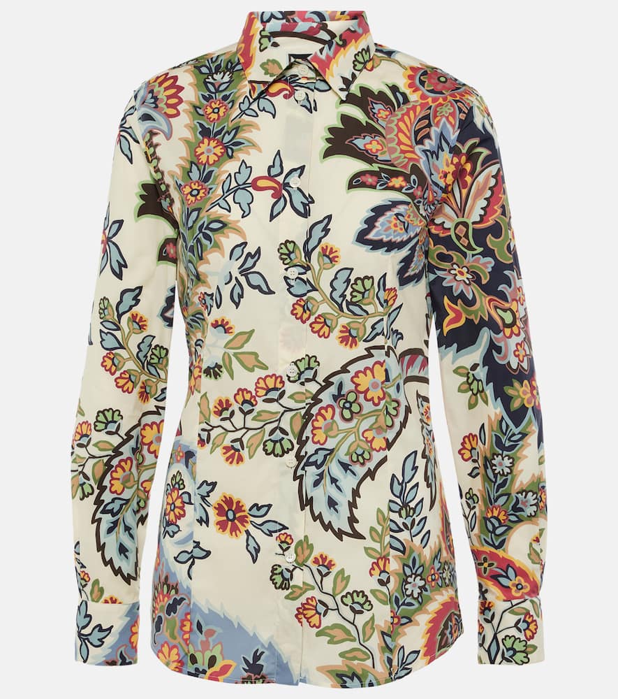 Floral cotton-blend shirt