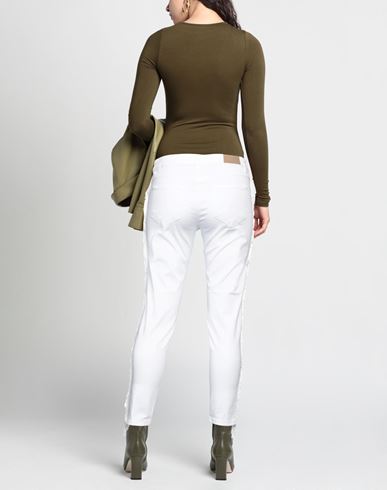 Woman Pants White Size 10 Cotton, Elastane