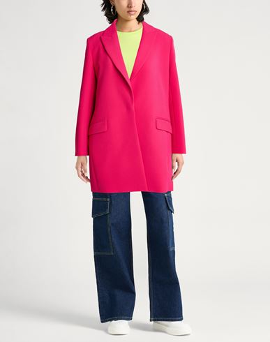 Elena Mirò Woman Coat Fuchsia Size 10 Polyester, Elastane