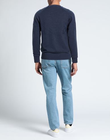 Man Sweater Blue Size 40 Wool, Cotton