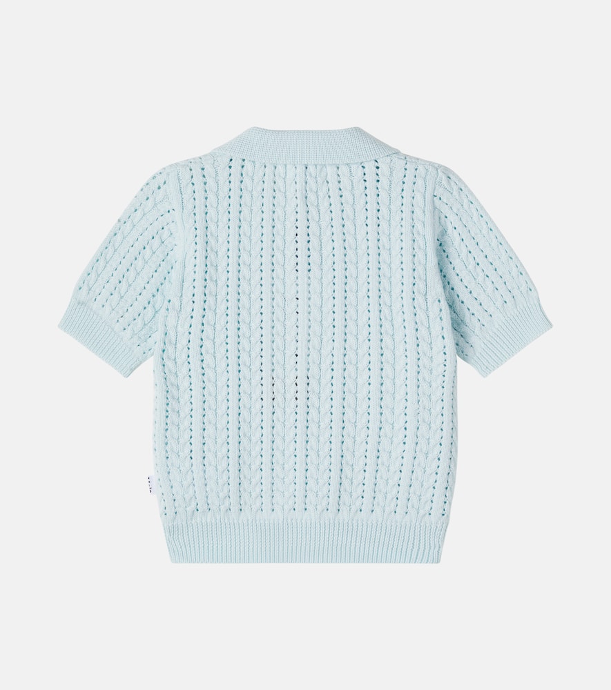 Gretel open-knit cotton polo shirt