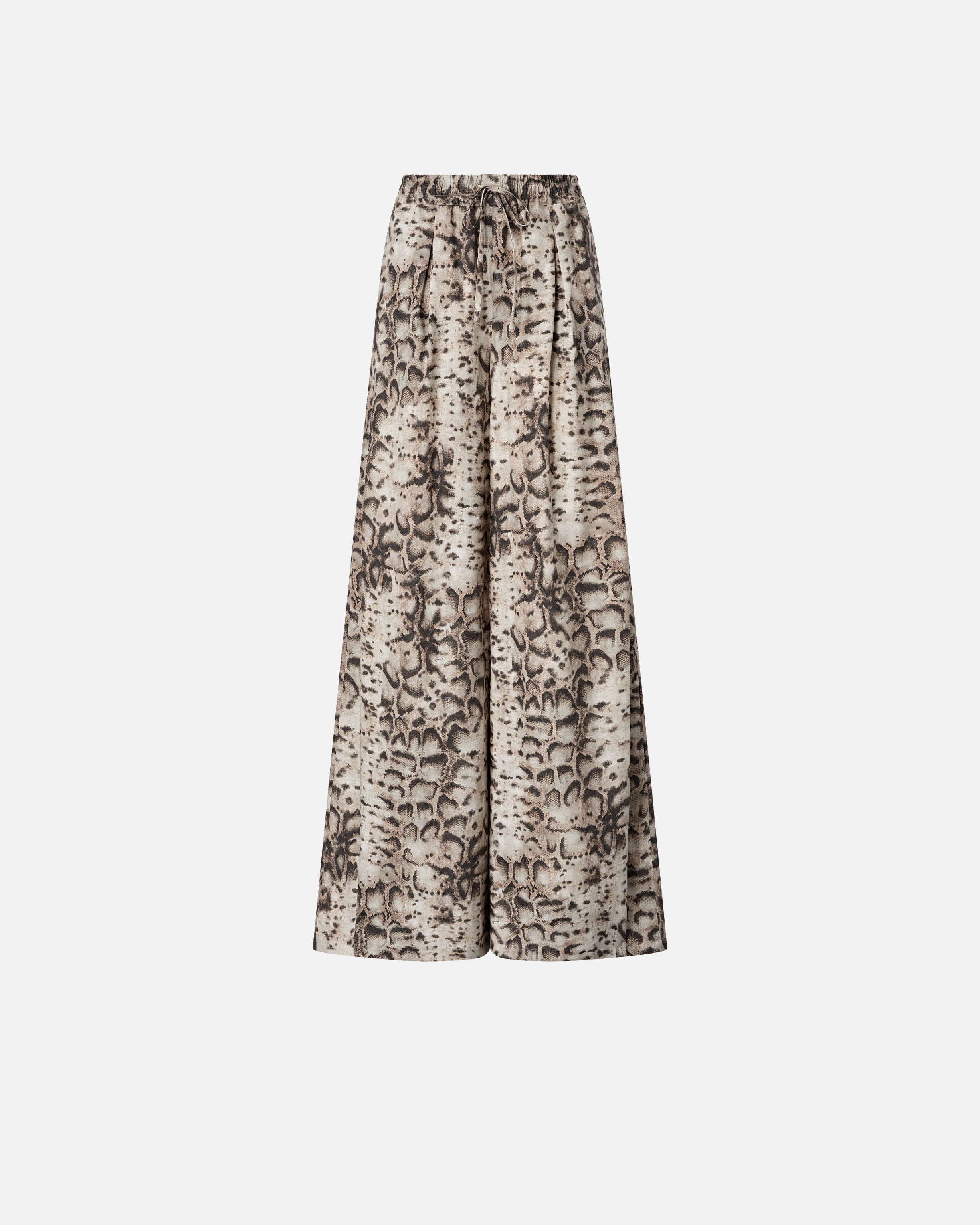 Wide-leg trousers with snake print - L