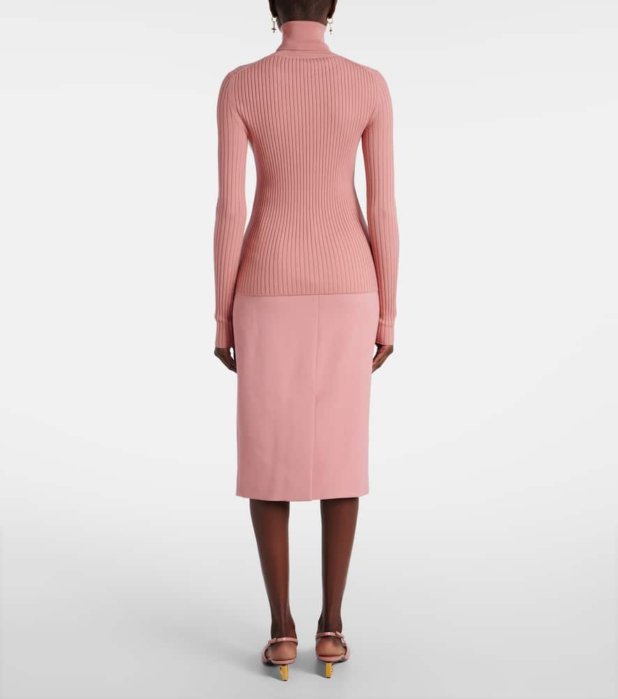 Ribbed-knit wool-blend sweater