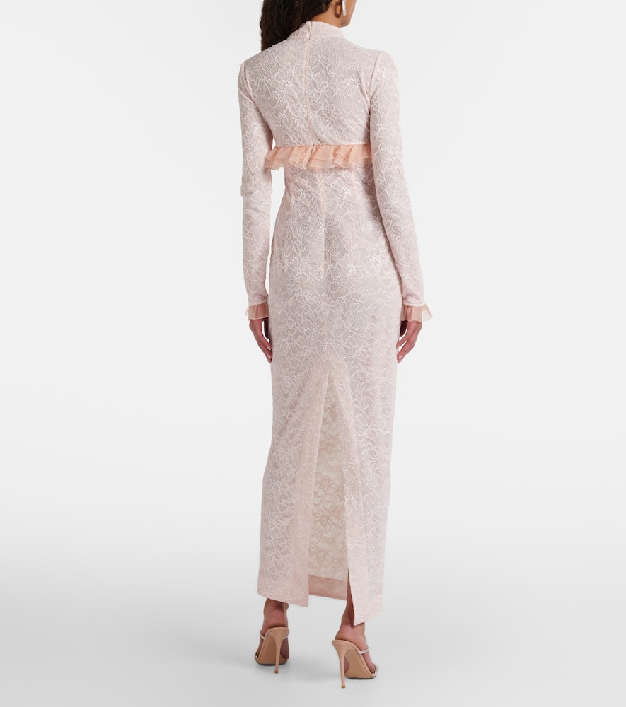 Bow-detail lace gown