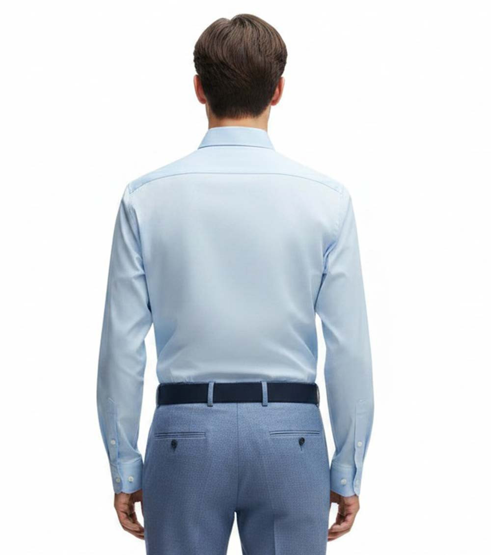 Blue Solid Regular Shirts