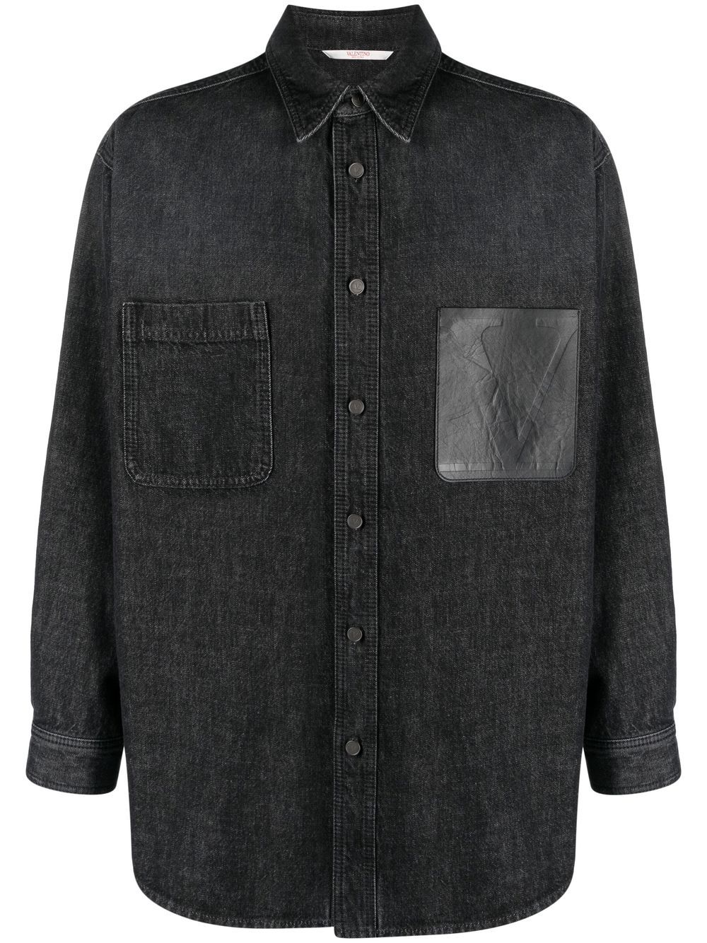 Logo pocket denim shirt - Black