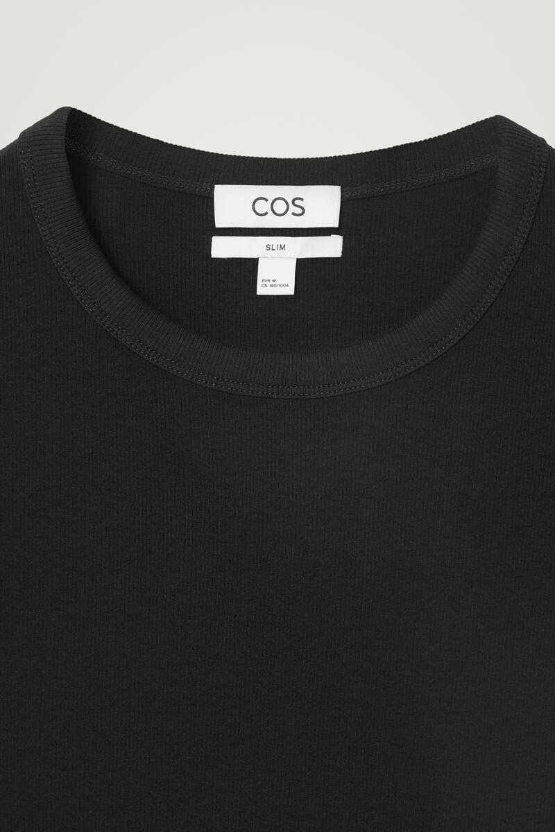 SLIM RIBBED COTTON T-SHIRT