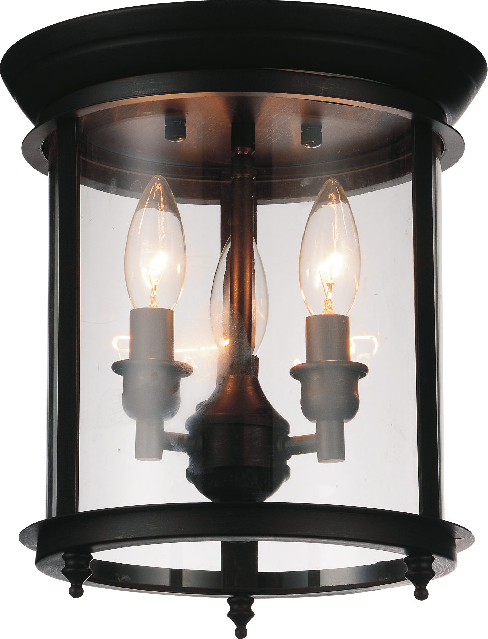 Oil Rubbed Bronze Three Light Flush Mount from the Desire Collection