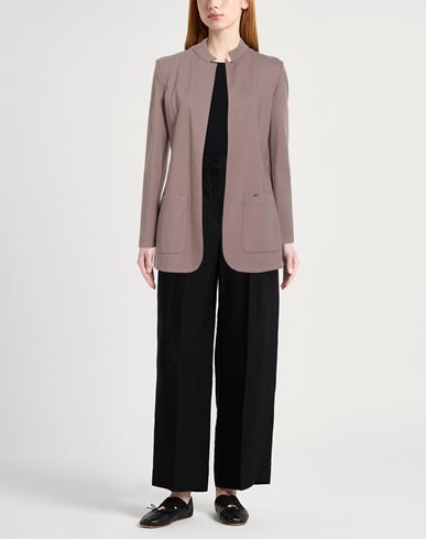 Woman Overcoat & Trench Coat Taupe Size 10 Viscose, Polyamide, Elastane