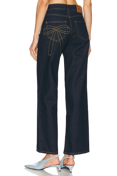 Sandy Liang Taro Jean in Indigo - Blue. 24 also , 26, 27, 28, 29